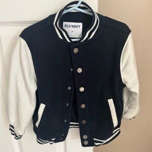 Old Navy Kids Varsity Jacket - Navy and White